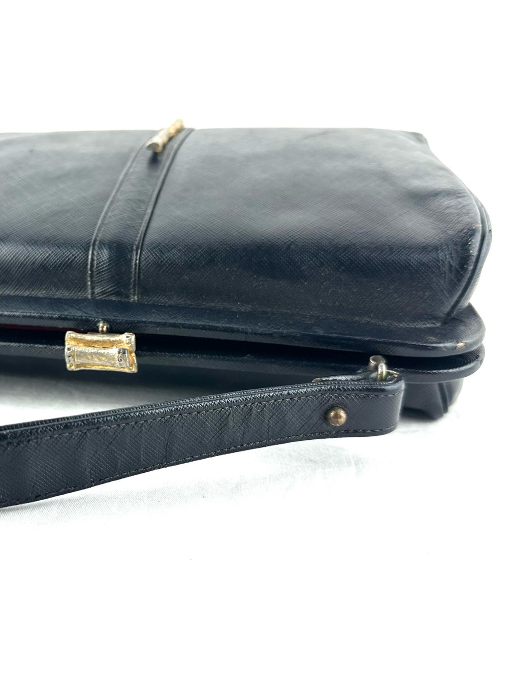 Vintage 1950s Creations by International Black Leather Top-Handle Bag - Picture 14 of 16